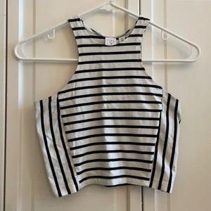 Striped BP cropped tank top